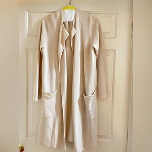J. Crew long cream colored cardigan size small